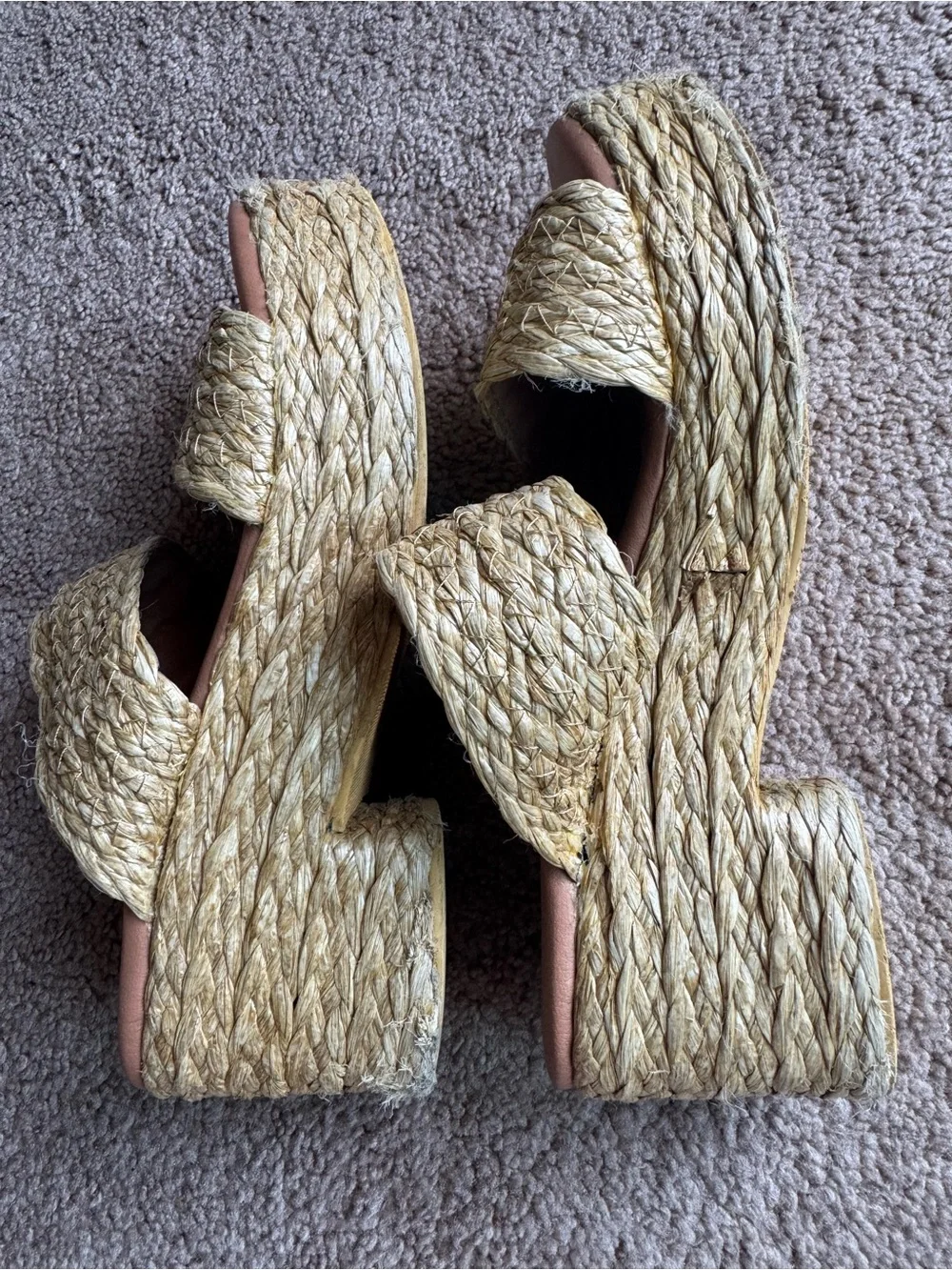 Beach by Matisse Raffia Platform Sandals Sz 8